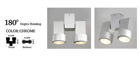 Indoor led downlight led gu10 180 adjustable double surface mount spotlight white/black ceiling light