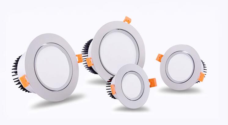 Dimmable LED COB Spotlight Ceiling lamp AC85-265V 3W 5W 7W 9W 12W 15W Aluminum recessed downlights round led panel light