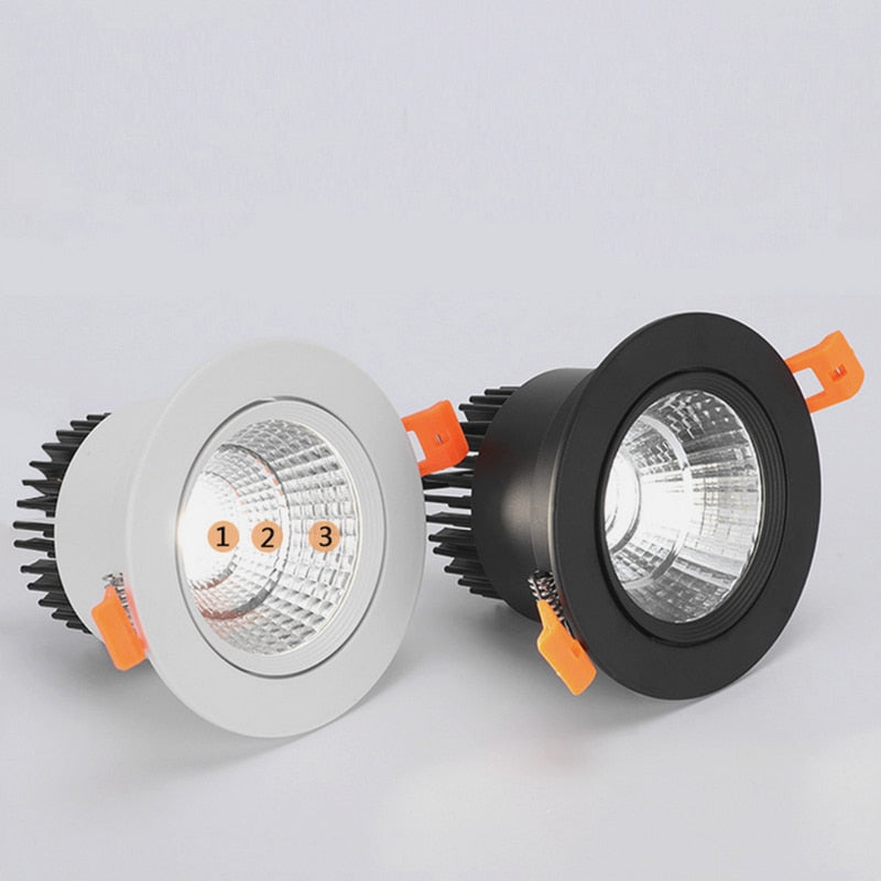 Round Dimmable Recessed COB LED Downlights 5W 7W 9W 12W 15W LED Ceiling Spot Lights AC85~265V LED Ceiling Lamps Indoor Lighting