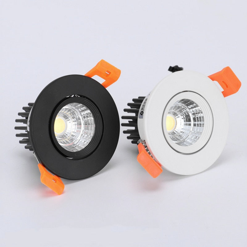 Round Dimmable Recessed COB LED Downlights 5W 7W 9W 12W 15W LED Ceiling Spot Lights AC85~265V LED Ceiling Lamps Indoor Lighting