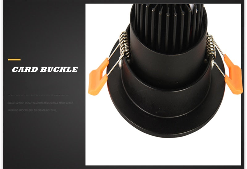 Round Dimmable Recessed COB LED Downlights 5W 7W 9W 12W 15W LED Ceiling Spot Lights AC85~265V LED Ceiling Lamps Indoor Lighting