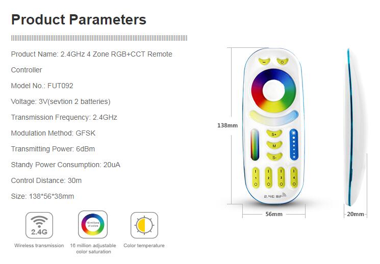 LED light Downlight dimmable smart Indoor living room light AC220V 18W RGB+CCT can Mobile phone/2.4G remote/wifi/voice control