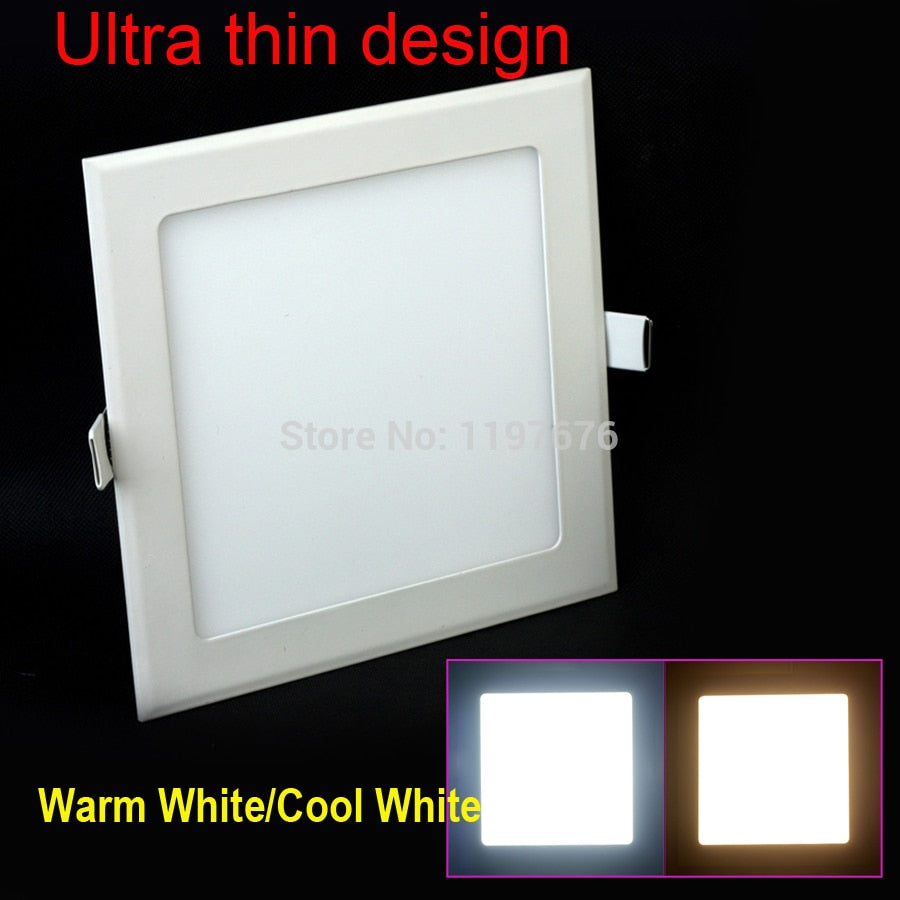 LED Downlight Recessed Kitchen Bathroom Lamp 85-265V 25W Round/Square LED Ceiling Panel light Warm/Natural/Cool White Free ship