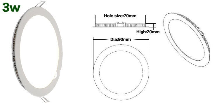 LED Downlight Recessed Kitchen Bathroom Lamp 85-265V 25W Round/Square LED Ceiling Panel light Warm/Natural/Cool White Free ship