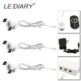 LEDIARY LED Mini Downlights Remote Control Dimmable White Spot Lamp 1.5W 110V-220V 27mm Cut Hole Size Indoor Cabinet Lighting