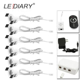 LEDIARY LED Mini Downlights Remote Control Dimmable White Spot Lamp 1.5W 110V-220V 27mm Cut Hole Size Indoor Cabinet Lighting