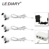 LEDIARY LED Mini Downlights Remote Control Dimmable White Spot Lamp 1.5W 110V-220V 27mm Cut Hole Size Indoor Cabinet Lighting