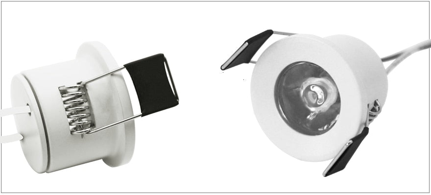 LEDIARY LED Mini Downlights Remote Control Dimmable White Spot Lamp 1.5W 110V-220V 27mm Cut Hole Size Indoor Cabinet Lighting