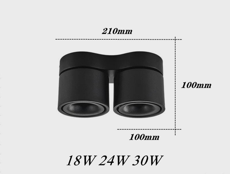 Folding Rotating Dimmable COB LED Downlights 9W 18W 24W 30W LED Ceiling Spot Lights AC85-265V LED Ceiling Lamps Indoor Lighting