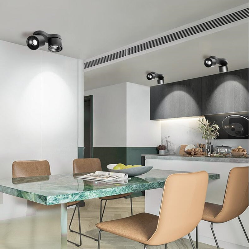 Folding Rotating Dimmable COB LED Downlights 9W 18W 24W 30W LED Ceiling Spot Lights AC85-265V LED Ceiling Lamps Indoor Lighting