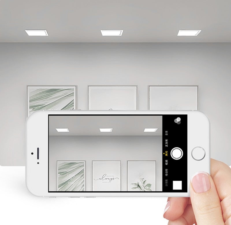 Ultra-Thin Square Recessed LED panel lights LED Ceiling Lights AC85-265V LED Downlights Warm/Cool White Indoor Lighting
