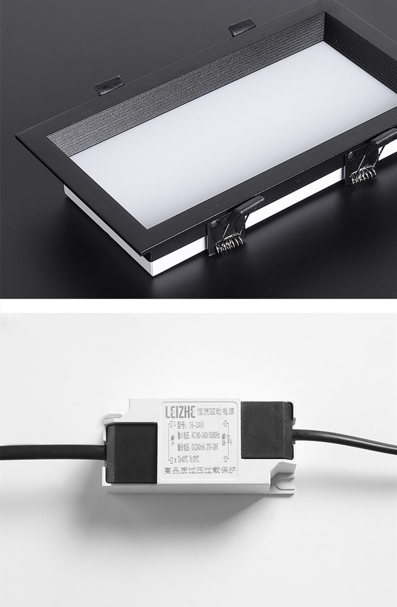 Ultra-Thin Square Recessed LED panel lights LED Ceiling Lights AC85-265V LED Downlights Warm/Cool White Indoor Lighting