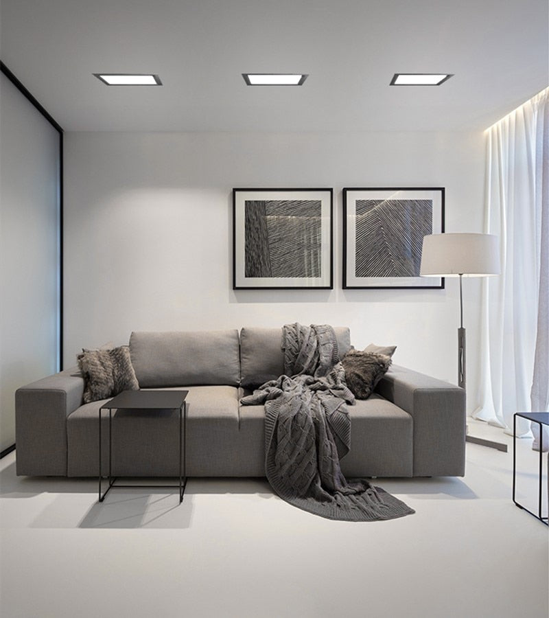 Ultra-Thin Square Recessed LED panel lights LED Ceiling Lights AC85-265V LED Downlights Warm/Cool White Indoor Lighting
