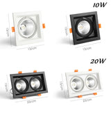 LED Downlights 1pcs COB 10w 20w Surface Mounted dimmable LED Ceiling Lamps Spot Light square Rotation LED Downlights