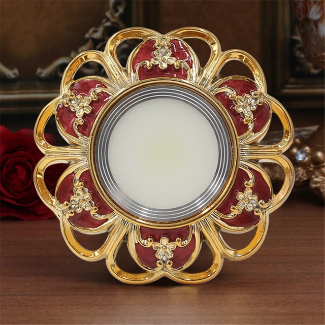 American Luxury Resin Gold Carved Pattern Led Downlight 3W 5W 110V 220V Indoor Ceilings Embedded Spotlight Hallway Kitchen Lamp