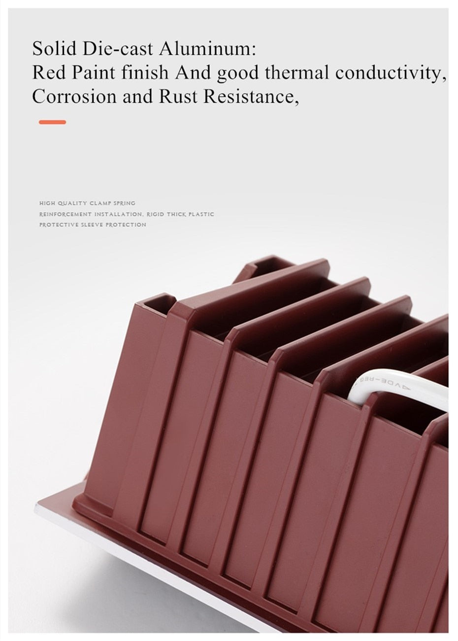 NO Dazzling Recessed LED Downlight Dimmable 24W 12W 7W COB LED Spot Lighting 220V 110V Recessed LED lamp for indoor Ceiling lamp