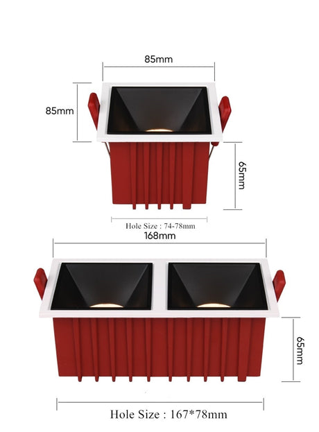 NO Dazzling Recessed LED Downlight Dimmable 24W 12W 7W COB LED Spot Lighting 220V 110V Recessed LED lamp for indoor Ceiling lamp