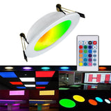 Round LED Panel Light Recessed Kitchen Bathroom Ceiling Lamp AC85-265V 3W 5W 10W LED Downlight With RGB 24Key remote control