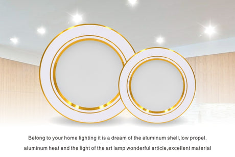 Ultra Bright Round LED Downlight 5W 7W 9W 12W 15W 18W Gold Ultra Thin Aluminum AC220V LED Down Light Ceiling Recessed Spot Light