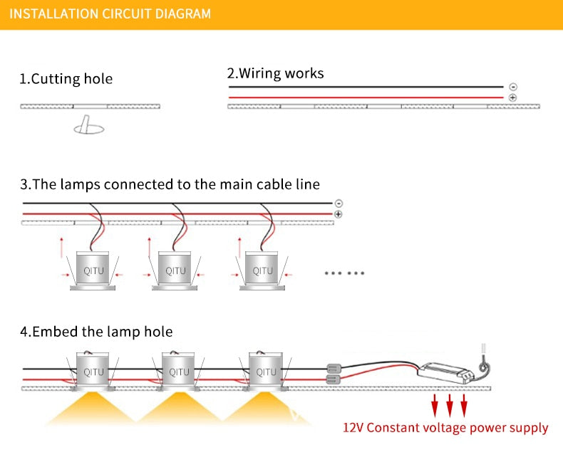 Spot LED ultra-thin 3W embedded small spotlight ceiling downlight 12V kitchen bathroom mirror headlights Built in spotlight