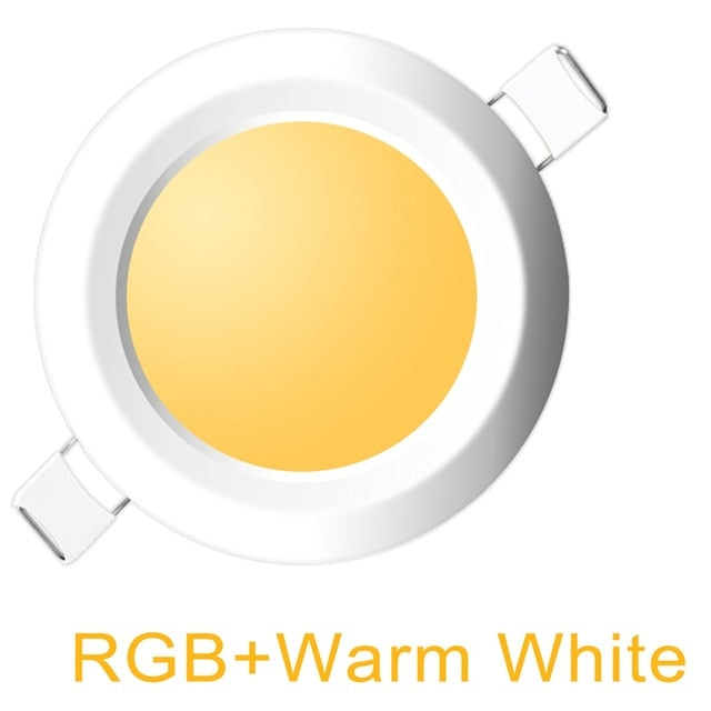 LED Round Downlight 7W RGBW LED Ceiling Multicolor Dimmable Recessed Spot Light Infrared controller Color Changing AC 110V/220V