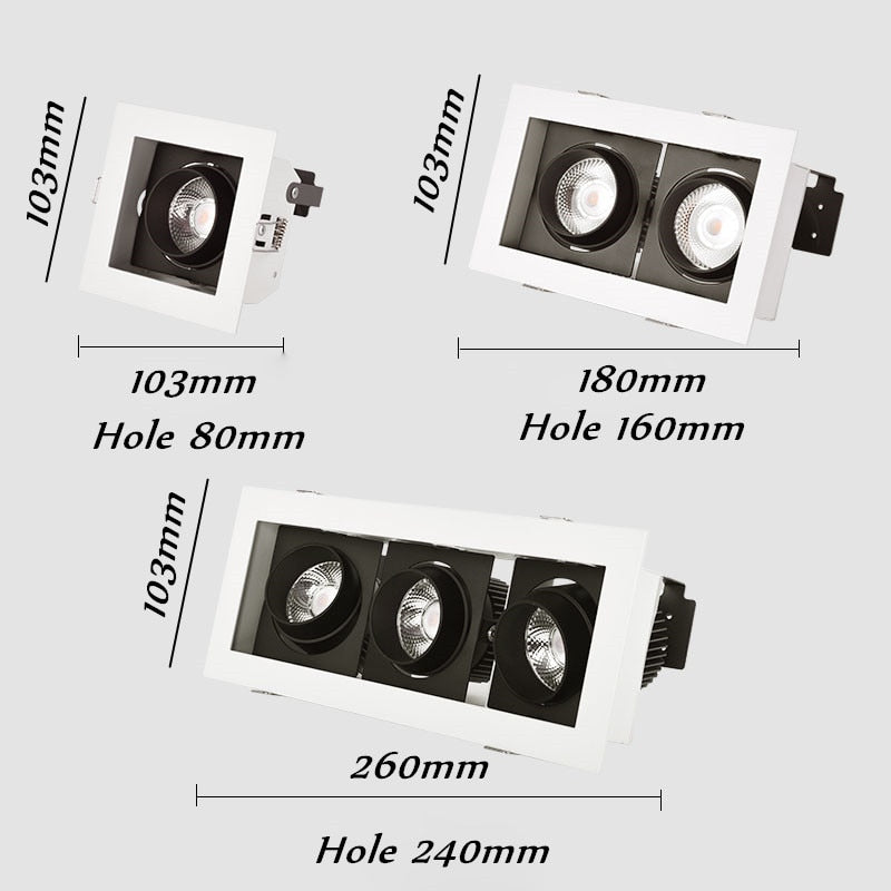 Energy Saving 10W 20W 30W AC110V-220V LED Cob Dimmable Ceiling Downlight Recessed LED Spot light LED For Home Lighting CE/ROHS