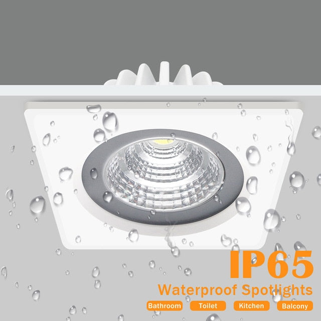 Square/Round LED COB Downlight IP65 Recessed Led Ceiling Lamp Waterproof Spot Led 5W 7W 9W Indoor Bathroom Balcony Light Fixture