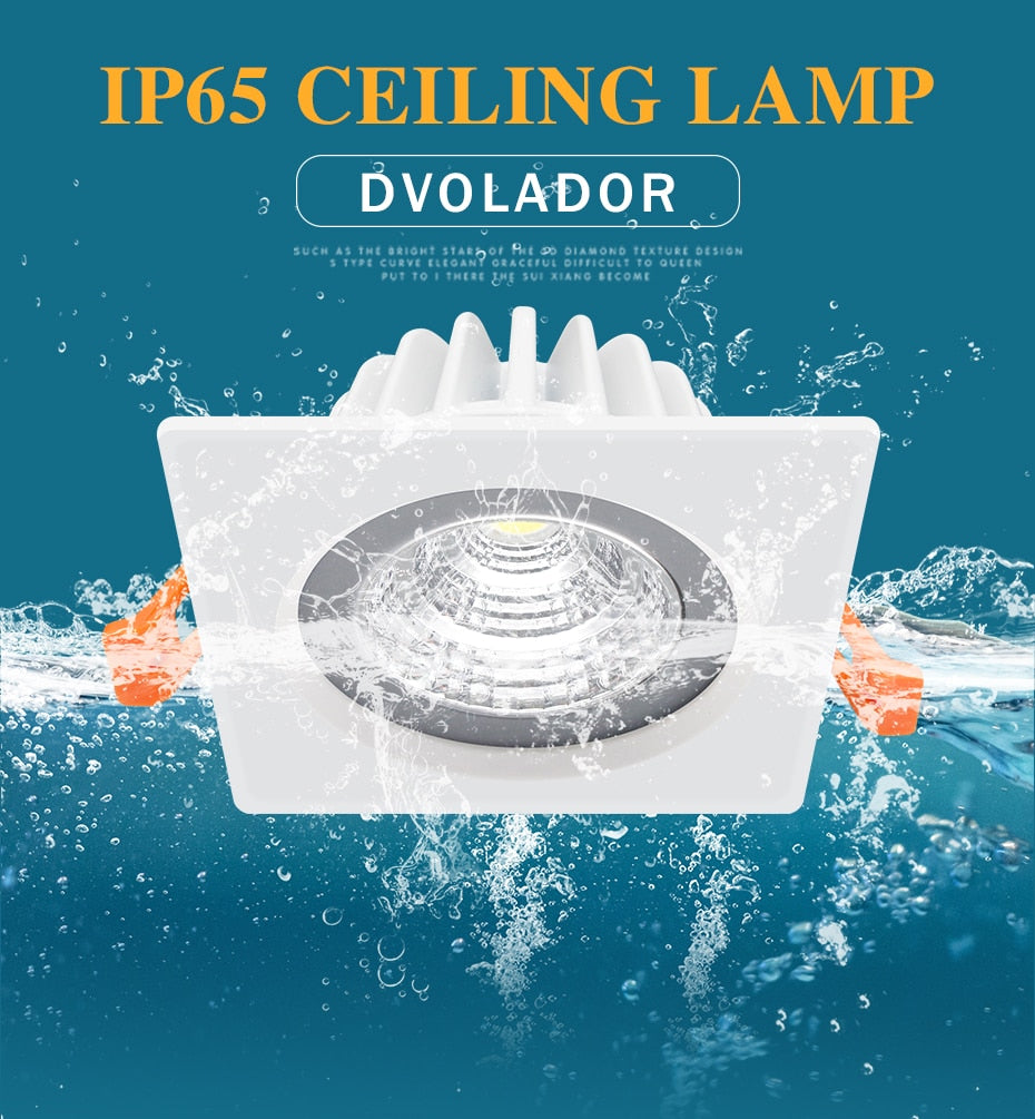 Square/Round LED COB Downlight IP65 Recessed Led Ceiling Lamp Waterproof Spot Led 5W 7W 9W Indoor Bathroom Balcony Light Fixture