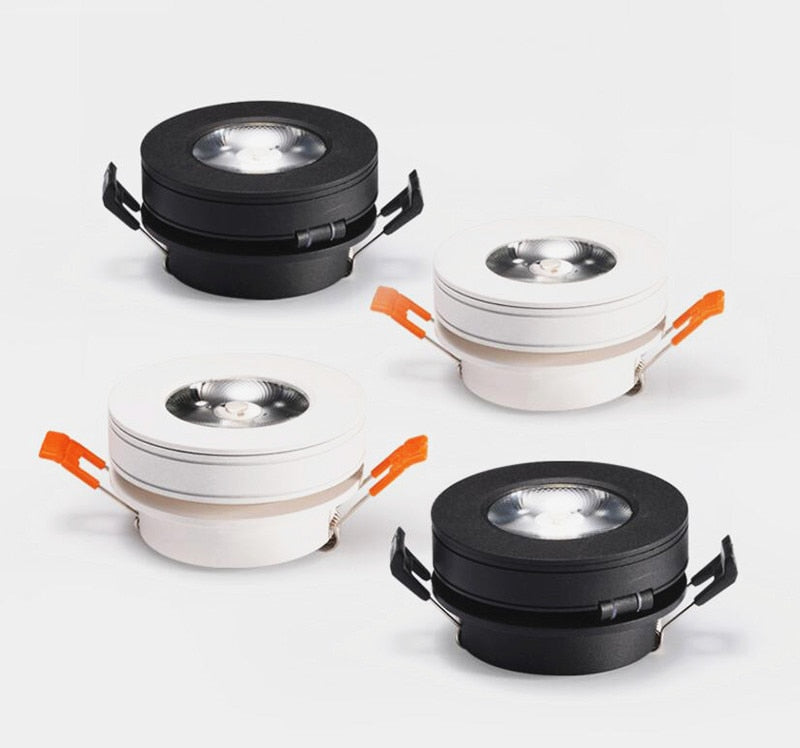 Round 90° Folding Recessed COB LED Downlights 5W/7W/12W LED Ceiling Spot lights Background Painting Lamps AC220V Indoor Lighting