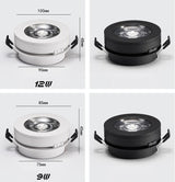Round 90° Folding Recessed COB LED Downlights 5W/7W/12W LED Ceiling Spot lights Background Painting Lamps AC220V Indoor Lighting