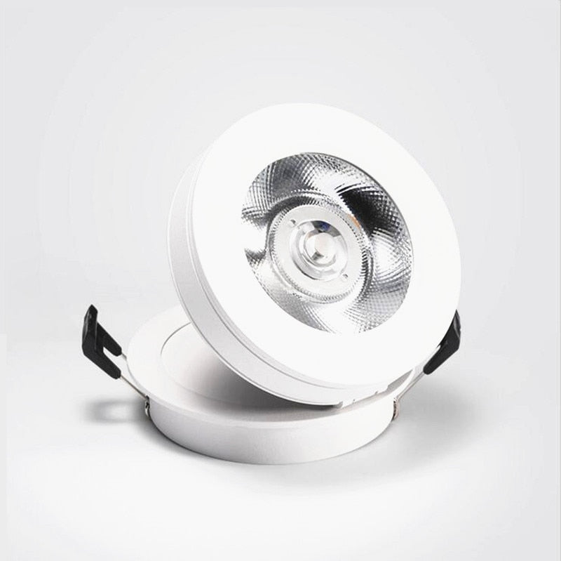 Round 90° Folding Recessed COB LED Downlights 5W/7W/12W LED Ceiling Spot lights Background Painting Lamps AC220V Indoor Lighting