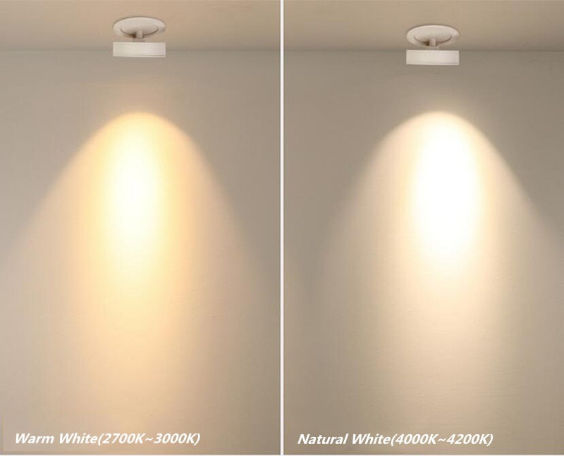 Round 90° Folding Recessed COB LED Downlights 5W/7W/12W LED Ceiling Spot lights Background Painting Lamps AC220V Indoor Lighting