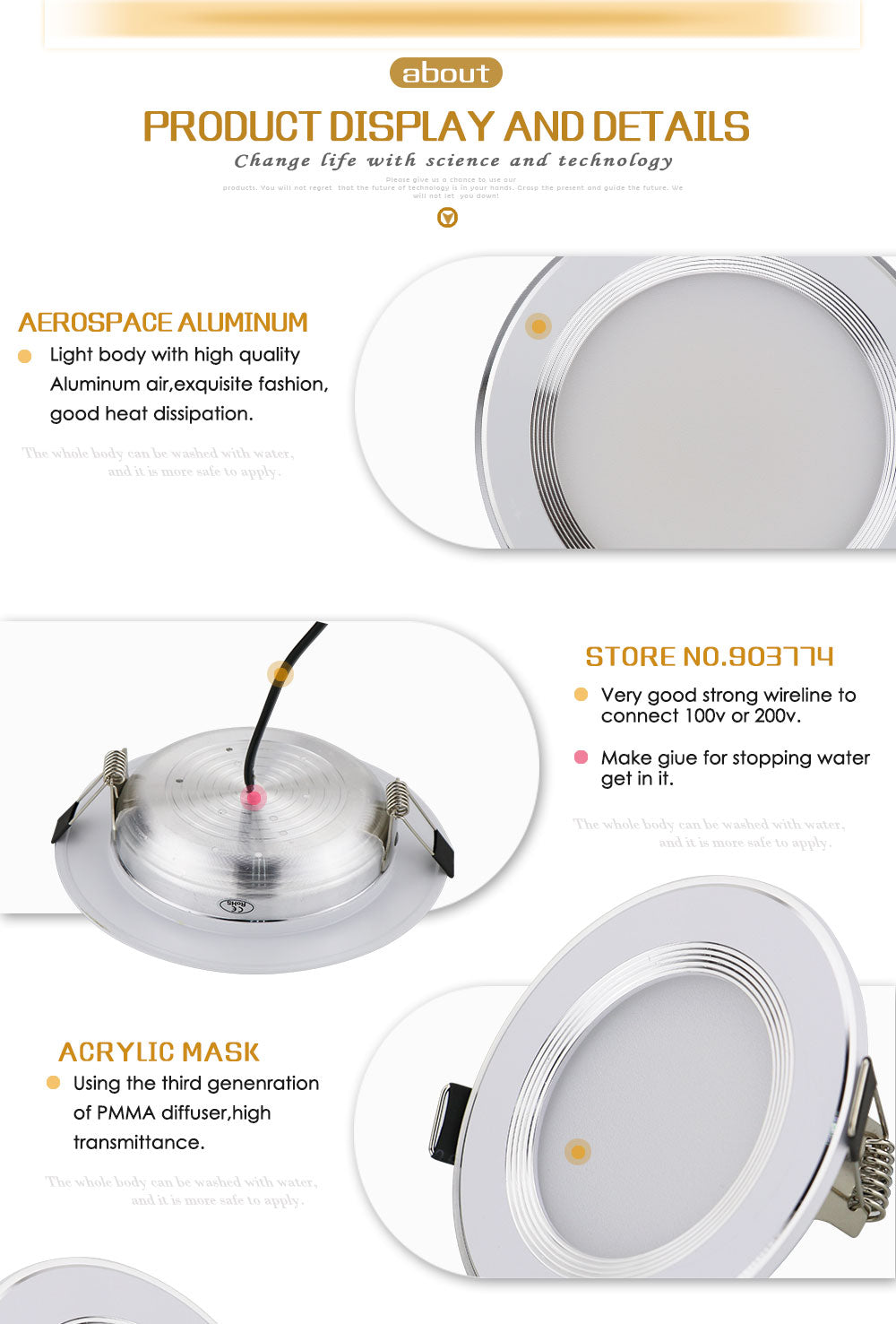 Dimmable Waterproof LED Downlight 1pcs 220V 7W/9W/12W/15W/18W LED Bulb Light Recessed LED Spot Light For Bathroom