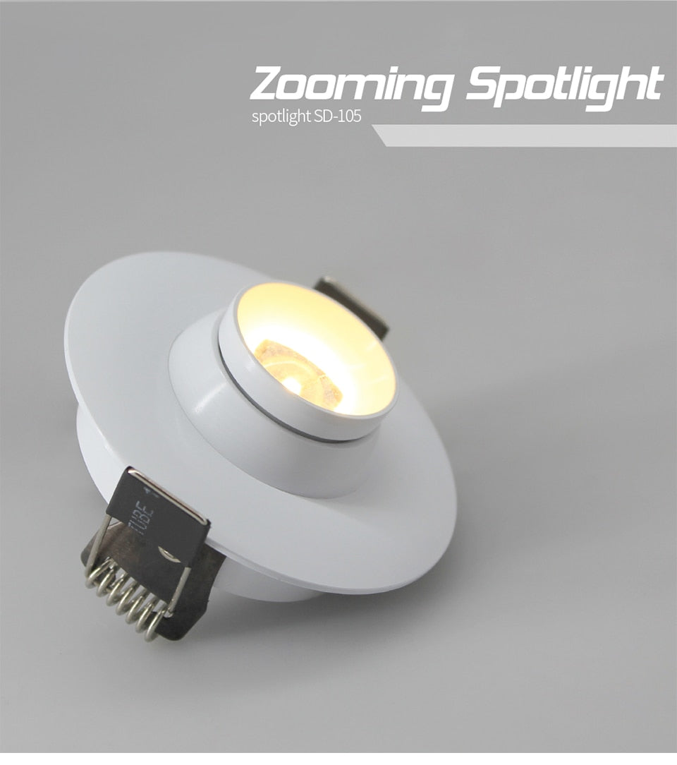 Aisilan Zoom Mini Spot light Focos Led Recessed LED Downlight Adjustable Built-in led  Spot it Encastrable AC90-260V