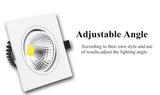 White dimmable led downlight lamp 7W 9w 12w 15w 35w cob led spot 220V / 110V ceiling recessed downlights square led panel light