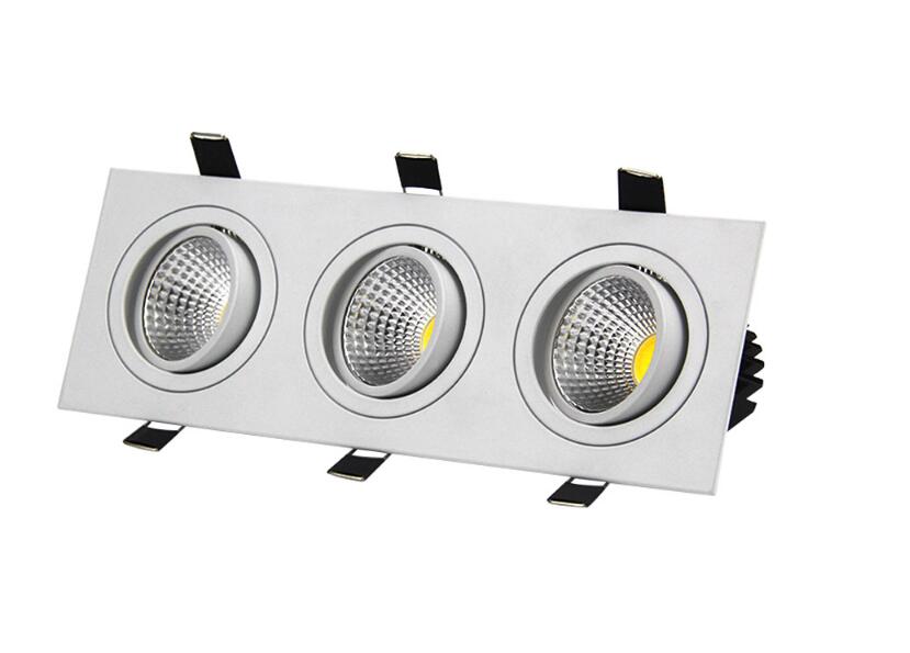 White dimmable led downlight lamp 7W 9w 12w 15w 35w cob led spot 220V / 110V ceiling recessed downlights square led panel light