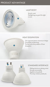 Dimmable 5pcs GU10 MR16 GU5.3 LED Spotlight 7W 220V 110V COB Light Bulb Super Bright Table Lamp Downlight Cool White Warm White