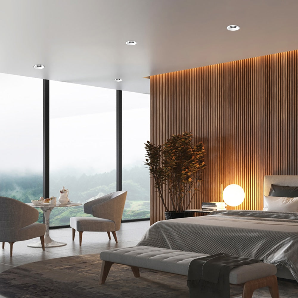 DBF 2020 New Honeycomb Nest Anti Glare Lens Recessed LED Downlight 5W 7W 12W 15W Dimmable LED Ceiling Spot Light Pic Background