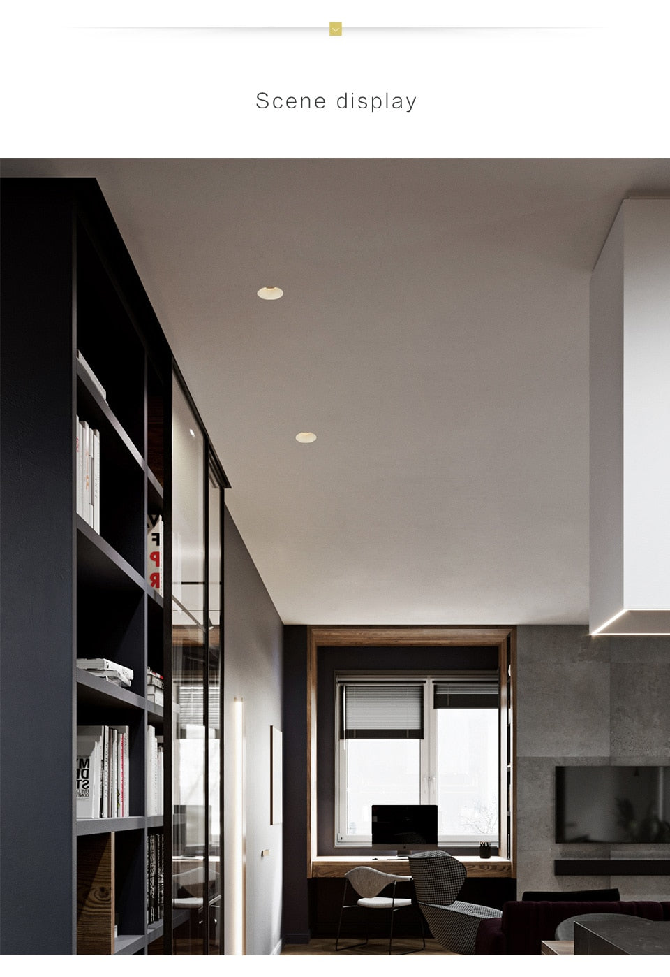 Aisilan Modern LED recessed downlight frameless built-in spot lamp Minimalist Convenient installation for living room bedroom