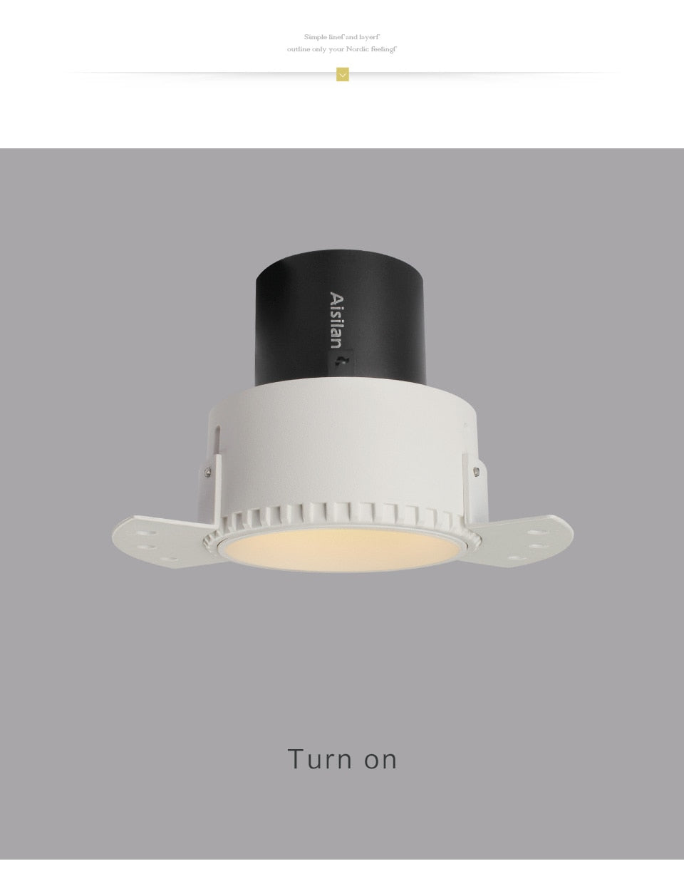 Aisilan Modern LED recessed downlight frameless built-in spot lamp Minimalist Convenient installation for living room bedroom