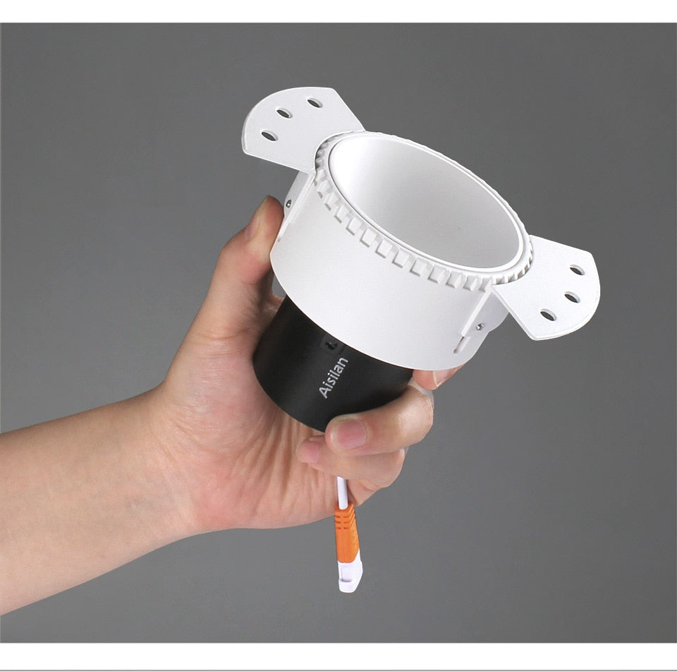 Aisilan Modern LED recessed downlight frameless built-in spot lamp Minimalist Convenient installation for living room bedroom