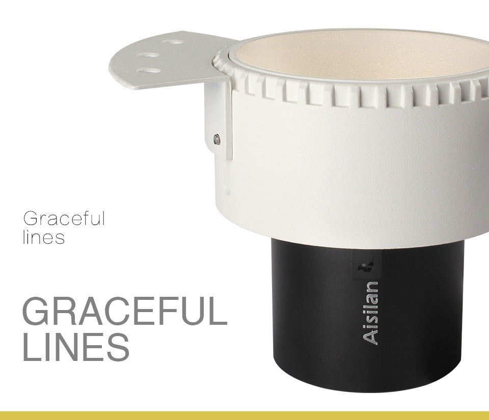 Aisilan Modern LED recessed downlight frameless built-in spot lamp Minimalist Convenient installation for living room bedroom