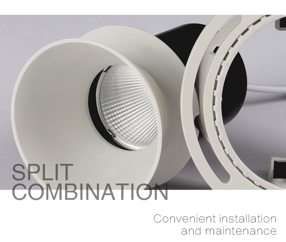 Aisilan Modern LED recessed downlight frameless built-in spot lamp Minimalist Convenient installation for living room bedroom