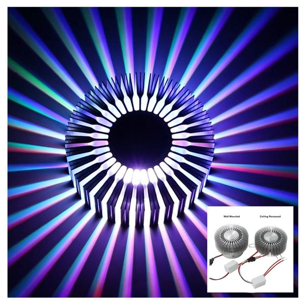 DBF Novelty Sunflower Aluminum 3W RGB LED Ceiling Light Surface Mount/Embeded LED Ceiling Light for KTV Bar Corridor Home Decor