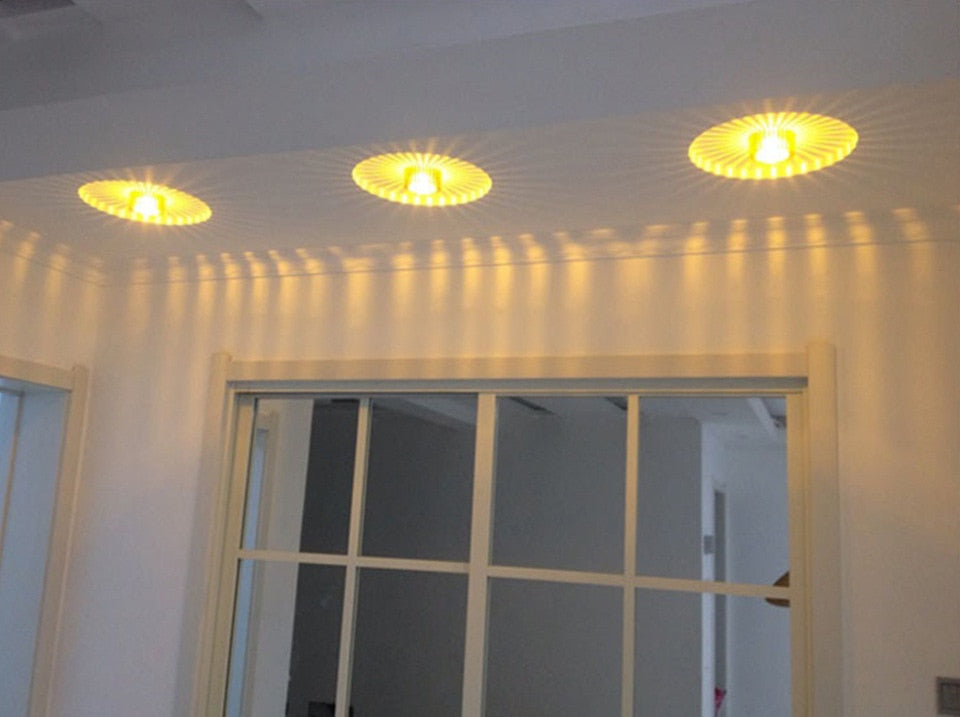 DBF Novelty Sunflower Aluminum 3W RGB LED Ceiling Light Surface Mount/Embeded LED Ceiling Light for KTV Bar Corridor Home Decor