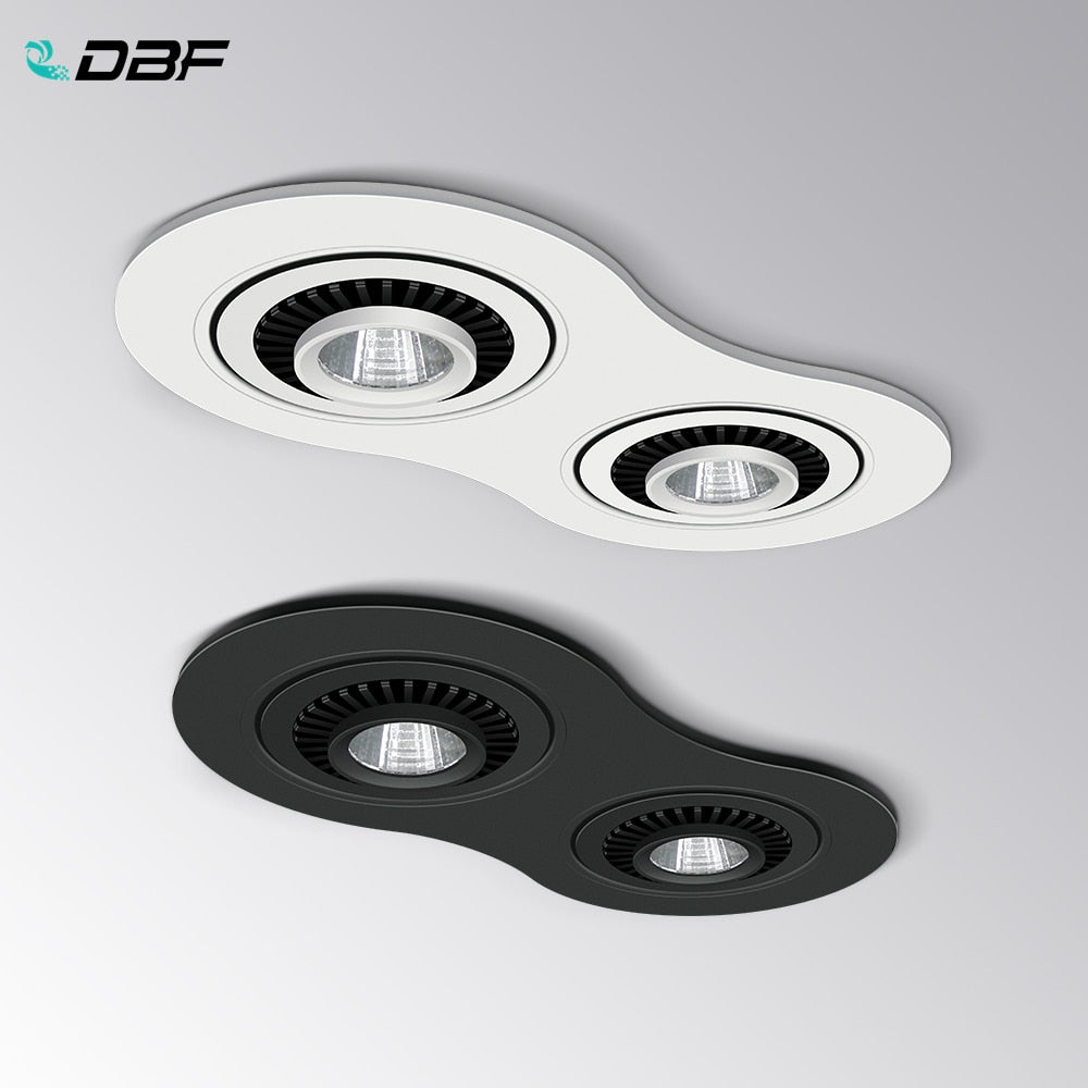 DBF Angle Adjustable LED COB Recessed Downlight Black/White No. 8 Design 20W 24W LED Ceiling Spot Light for Pic Background