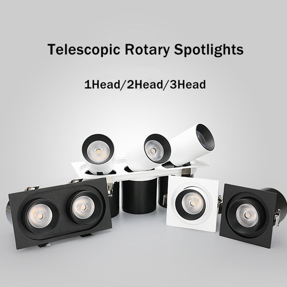 Led Recessed Downlight Stretchable led spot light 360 Degree Rotate led Ceiling lamp For Clothes Store light