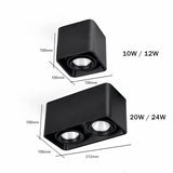 LED Downlight 10W 12W Spot Led Adjustable Ceiling Lamp Surface Mounted Led Spots 220V Dimmable Home Lighting