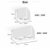 LED Downlight 10W 12W Spot Led Adjustable Ceiling Lamp Surface Mounted Led Spots 220V Dimmable Home Lighting