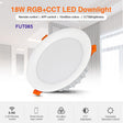 18W RGB+CCT LED Downlight Brightness adjustable Round AC 100V-240V 110V 220V